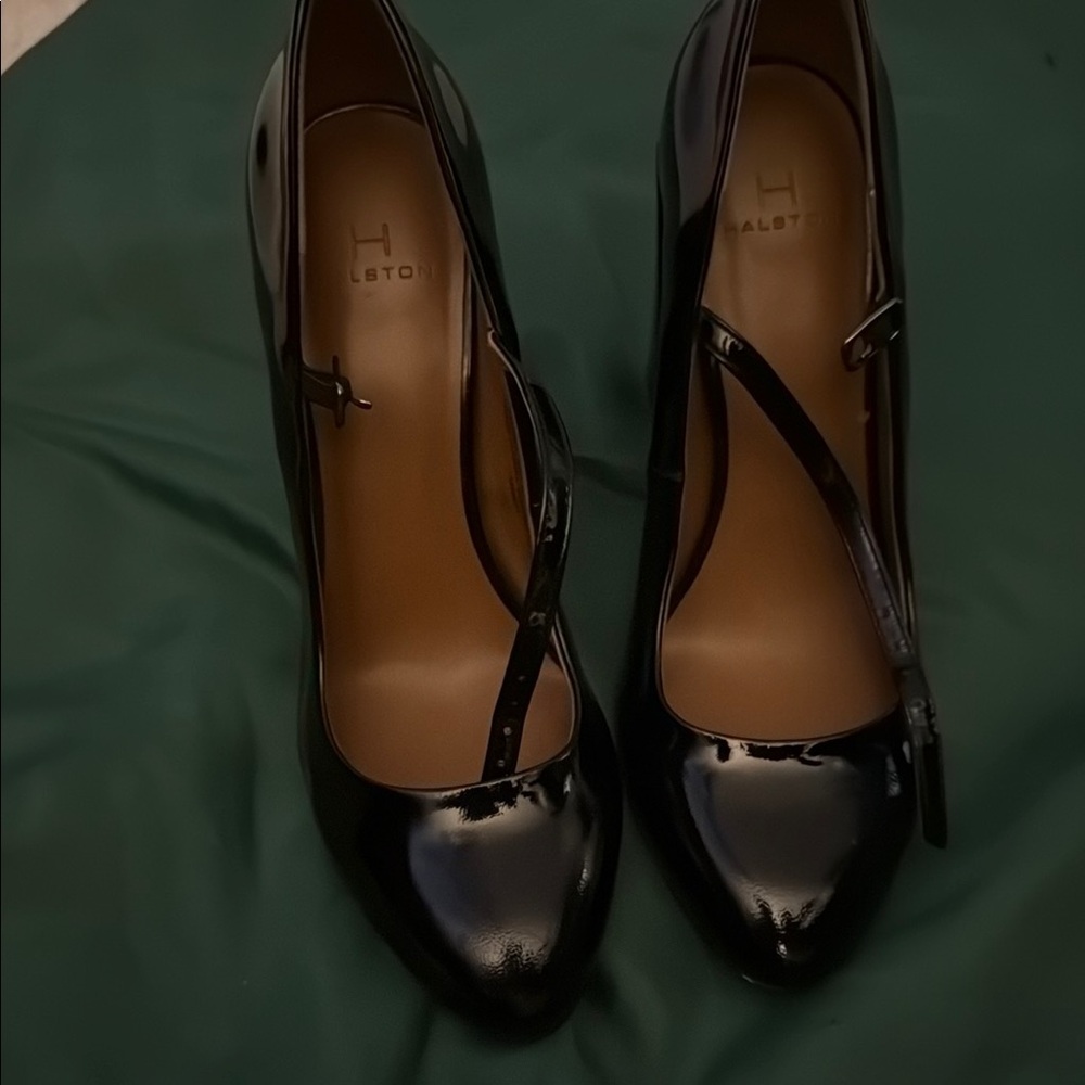 Halston Black Patent Leather Heels